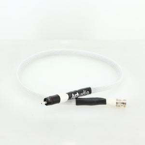 Front view of a used AF Audio Silver Digital Interconnect Cable RCA-BNC 0.75m in a white finish