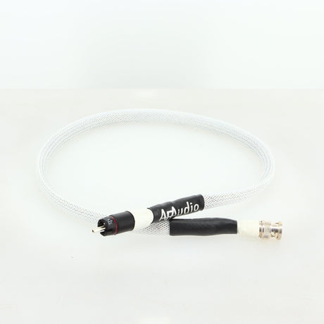 Front view of a used AF Audio Silver Digital Interconnect Cable RCA-BNC 0.75m in a white finish