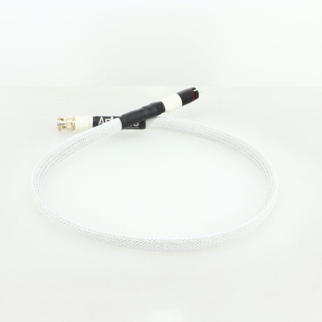 Rear view of a used AF Audio Silver Digital Interconnect Cable RCA-BNC 0.75m in a white finish