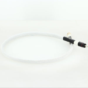 Left side view of a used AF Audio Silver Digital Interconnect Cable RCA-BNC 0.75m in a white finish