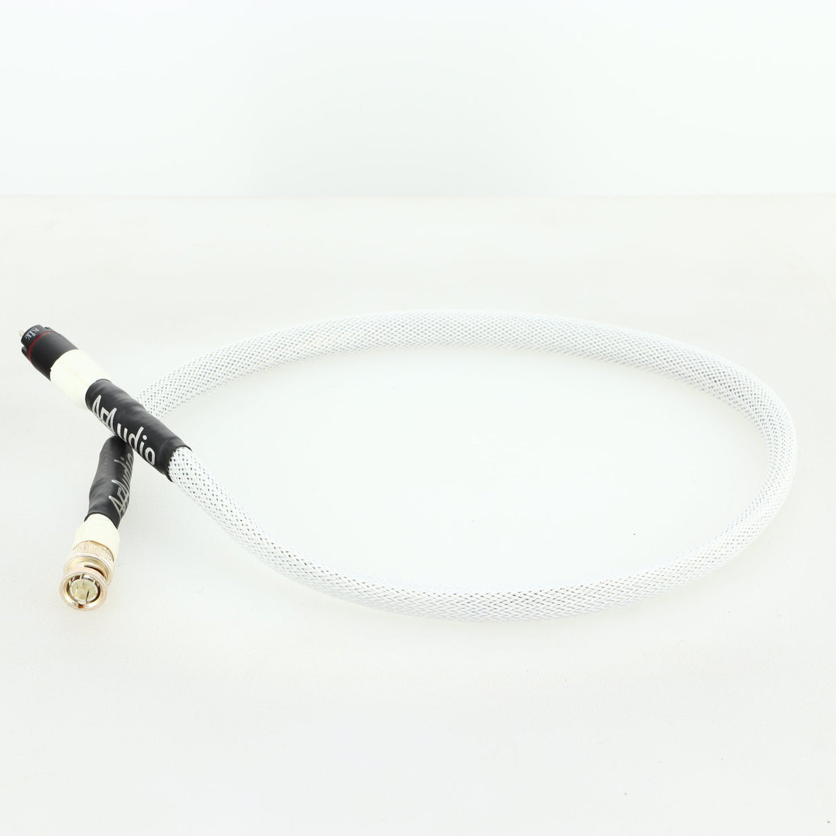 Right side view of a used AF Audio Silver Digital Interconnect Cable RCA-BNC 0.75m in a white finish