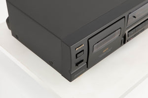 Front left corner view of a used Aiwa AD-F460 Cassette Deck