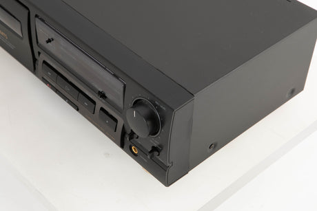 Front right corner view of a used Aiwa AD-F460 Cassette Deck