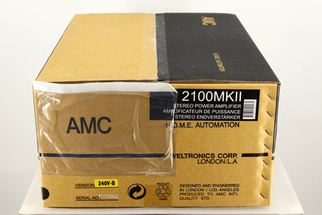 Box for an AMC 2100MKII Stereo Power Amplifier in a black finish