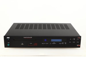 Front view of a used AMC XCDise-vt CD Player With MD5404us2 Tube Output in a black finish showing USB Input