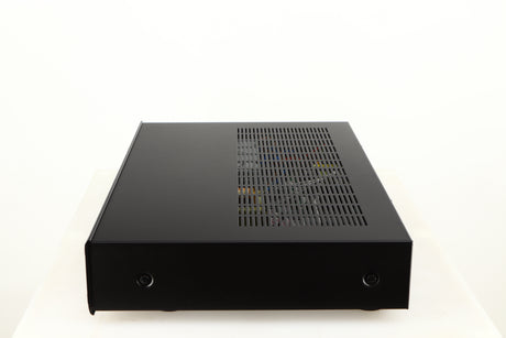 Right side view of a used AMC XCDise-vt CD Player With MD5404us2 Tube Output in a black finish