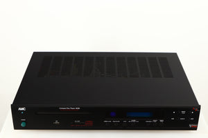 Top of a used AMC XCDise-vt CD Player With MD5404us2 Tube Output in a black finish