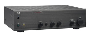Front view of an AMC XIA100se Stereo Integrated Amplifier in a black finish