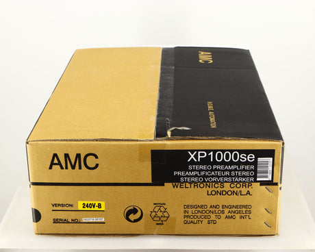 Box for an AMC XP1000se Stereo Power Amplifier in a black finish
