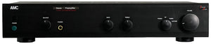 Front view of an AMC XP1000se Stereo Power Amplifier in a black finish