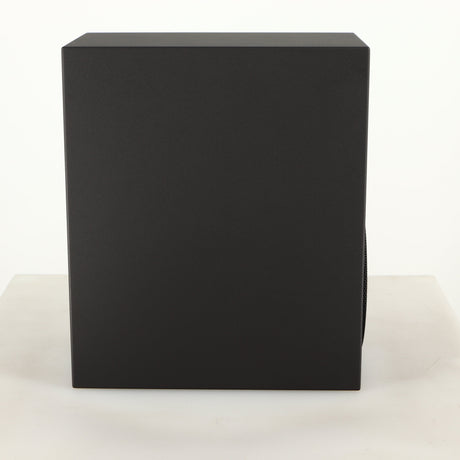Left side view of a used Amphion Helium 410 Standmount Speaker in a black finish