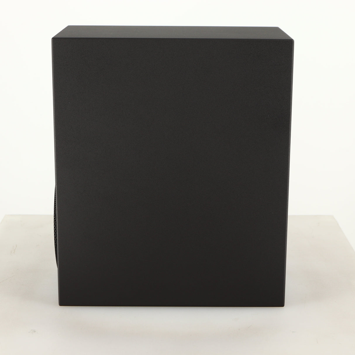 Right side view of a used Amphion Helium 410 Standmount Speaker in a black finish