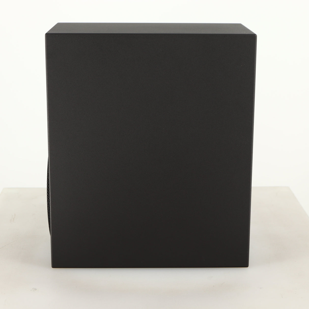 Right side view of a used Amphion Helium 410 Standmount Speaker in a black finish