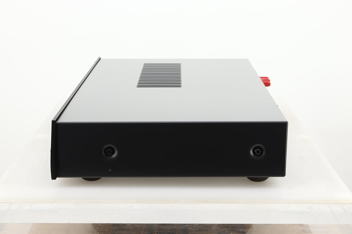 Side view of a used Arcam A19 Integrated Amplifier in Black finish