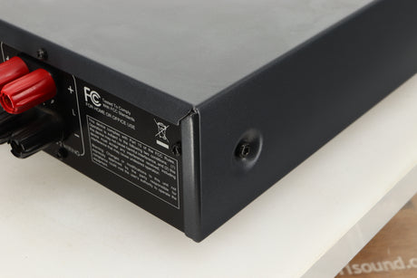 Rear right corner view of a used Arcam A19 Integrated Amplifier