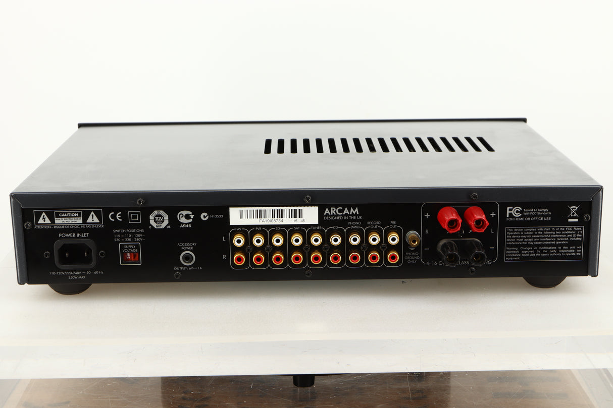 Rear view of a used Arcam A19 Integrated Amplifier