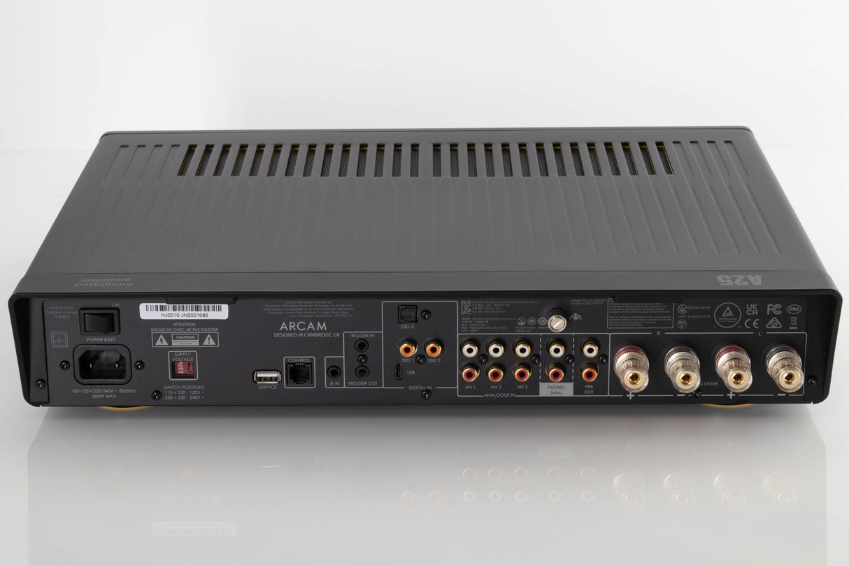 Rear view of a used Arcam A25 Radia Integrated Amplifier