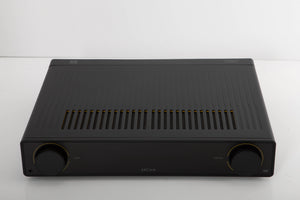Front view of a used Arcam A5 Integrated Amplifier in a black finish