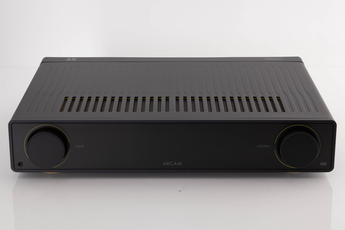 Front view of a used Arcam A5 Integrated Amplifier in a Black finish