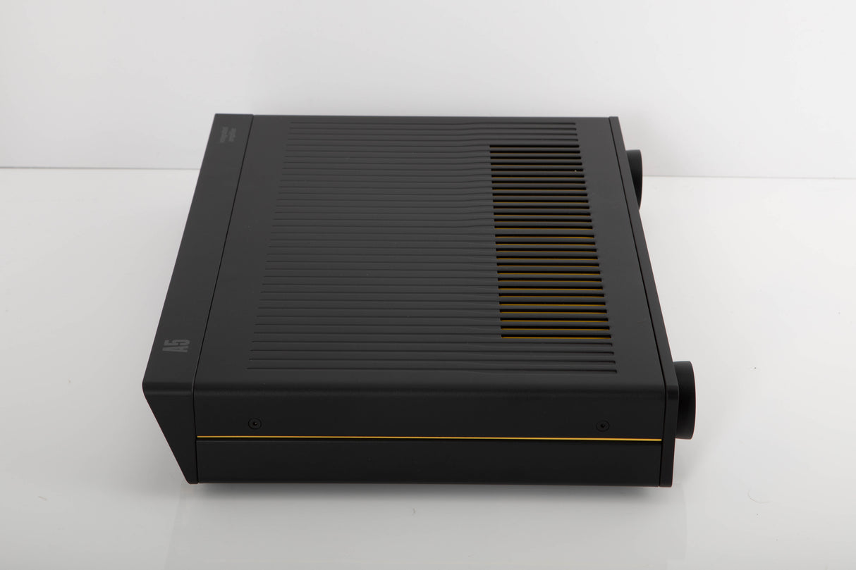 Left side view of a used Arcam A5 Integrated Amplifier in a black finish