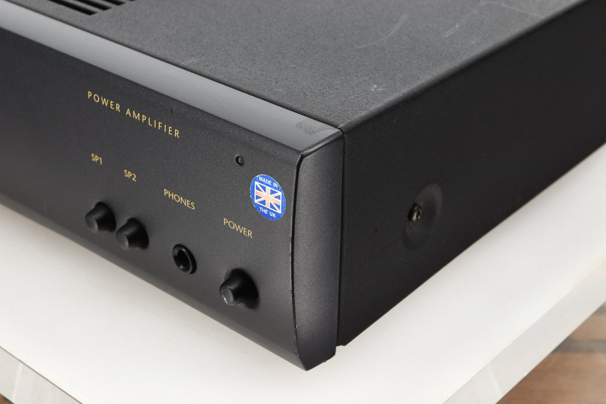 Front right corner view of a used Arcam Alpha 10 Power Amplifier