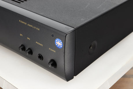 Front right corner view of a used Arcam Alpha 10 Power Amplifier