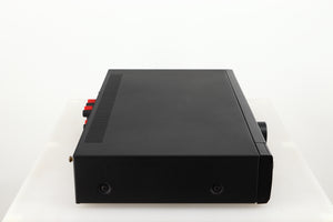 Left side view of a used Arcam Alpha 5 Plus Integrated Amplifier in a black finish