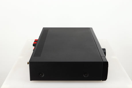 Left side view of a used Arcam Alpha 5 Plus Integrated Amplifier in a black finish