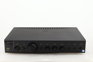 Front view of a used Arcam Alpha 8R Integrated Amplifier in a black finish