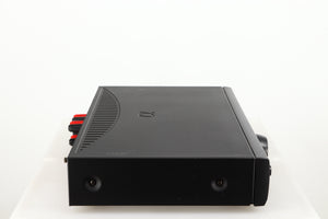 Left side view of a used Arcam Alpha 8R Integrated Amplifier in a black finish