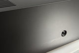 Close up of a used Arcam AVR30 AV Amplifier in a grey finish showing some scratching on right side 