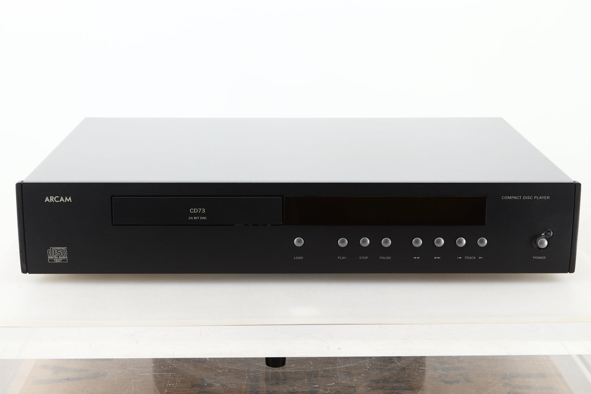 Front view of a used Arcam CD73T CD Player in Black finish