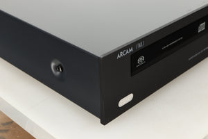 Front left corner view of a used Arcam CDS27 CD/Network Player in Black finish