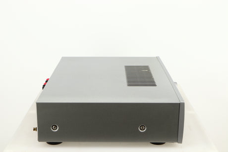 Left side view of a used Arcam Diva A85 Integrated Amplifier in a silver finish
