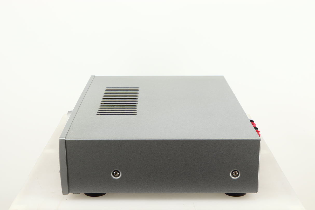 Right side view of a used Arcam Diva A85 Integrated Amplifier in a silver finish