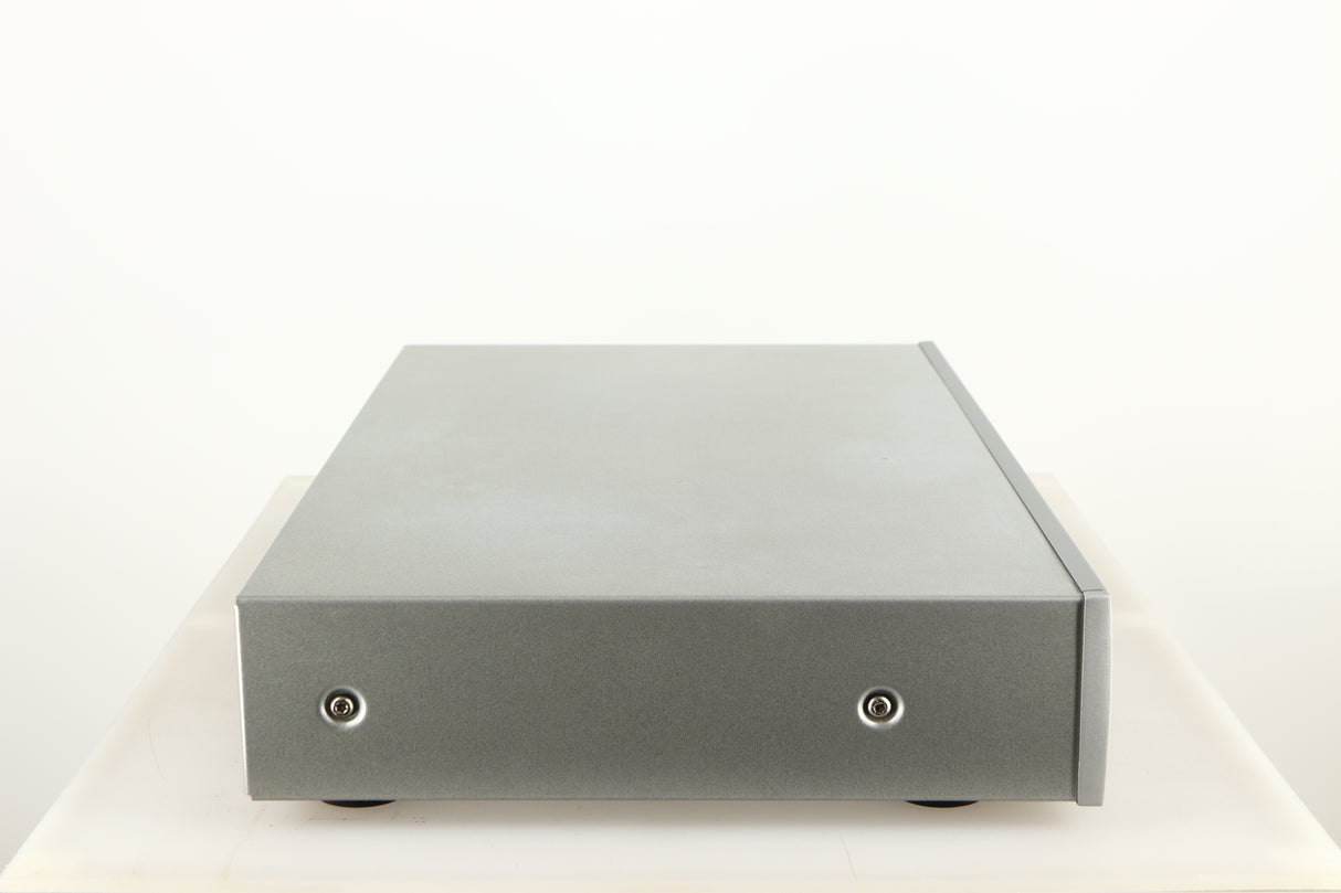 Left side view of a used Arcam Diva CD72 CD Player in a silver finish