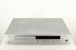 Top of a used Arcam Diva CD72 CD Player in a silver finish