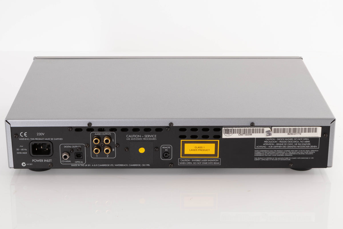 Rear view of a used Arcam DiVA CD82T CD Player in Silver