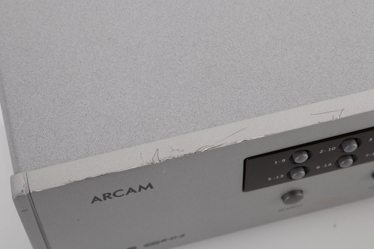Close up view of a used Arcam DT91 Digital Radio Tuner in Silver