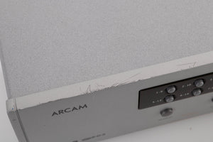 Close up view of a used Arcam DT91 Digital Radio Tuner in Silver