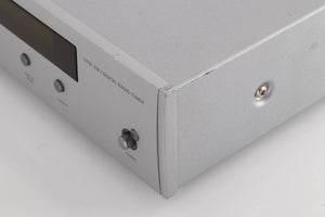 Front right corner view of a used Arcam DT91 Digital Radio Tuner in Silver