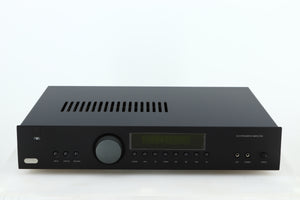 Front view of a used Arcam FMJ A19 Integrated Amplifier in a black finish