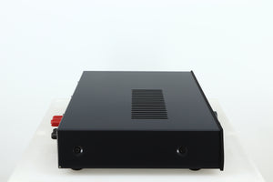 Left side view of a used Arcam FMJ A19 Integrated Amplifier in a black finish
