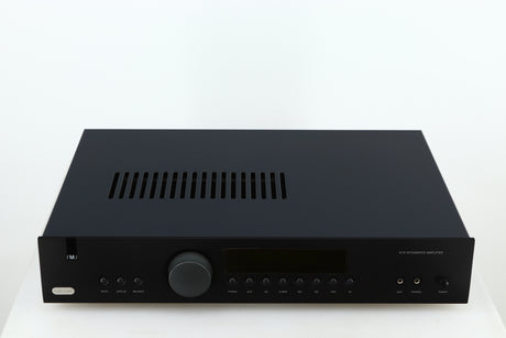 Top of a used Arcam FMJ A19 Integrated Amplifier in a black finish
