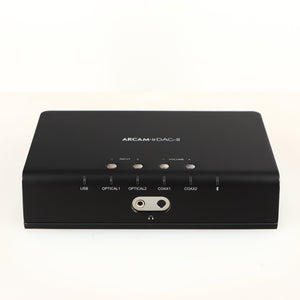 Front view of a used Arcam ir-DAC-II Digital Analogue Converter in a black finish