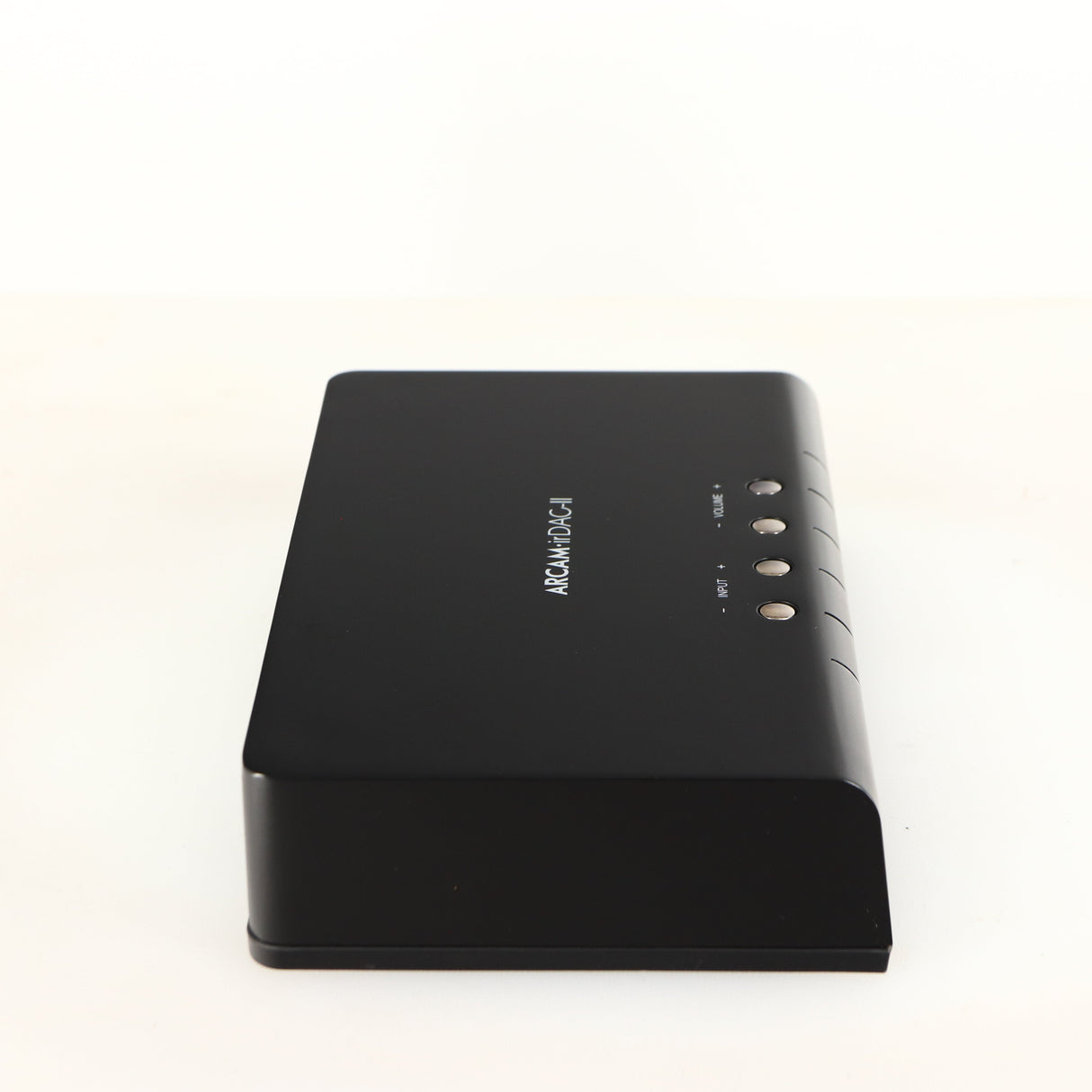 Left side view of a used Arcam ir-DAC-II Digital Analogue Converter in a black finish