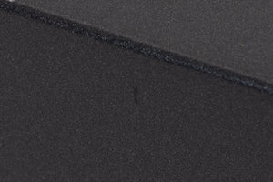 Close up of a used Arcam P349 Power Amplifier in a Black finish showing small nick on left side