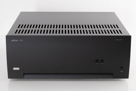 Front view of a used Arcam P349 Power Amplifier in a Black finish