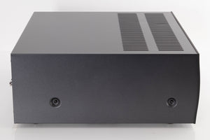 Left side view of a used Arcam P349 Power Amplifier in a Black finish