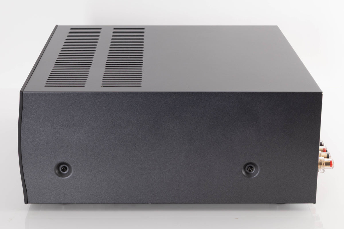 Right side view of a used Arcam P349 Power Amplifier in a Black finish